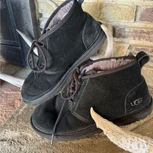 UGG Charcoal Suede Lace-Up Boots
